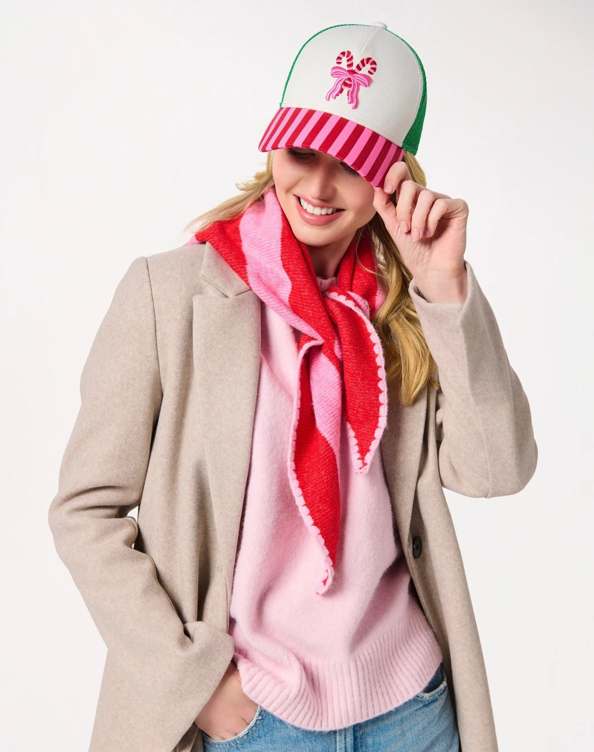 Red Joy Small Triangle Scarf