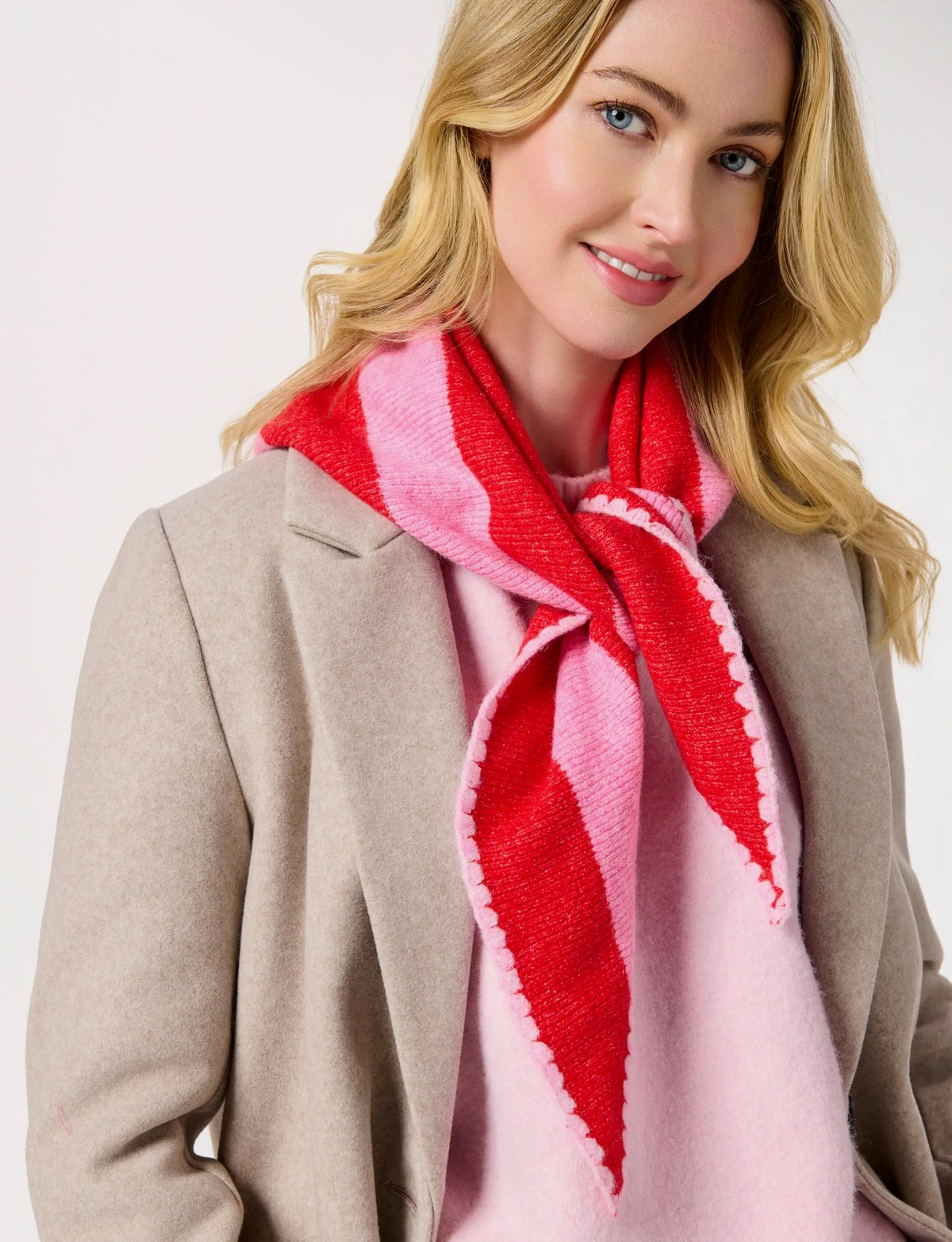 Red Ziggy Triangle Scarf