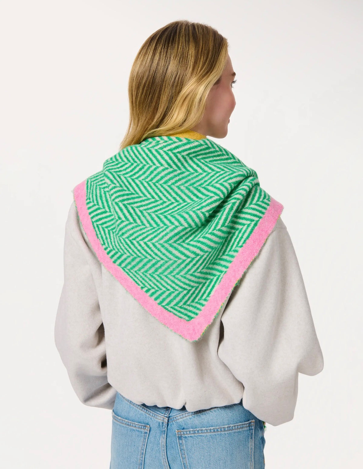 Green Ziggy Triangle Scarf
