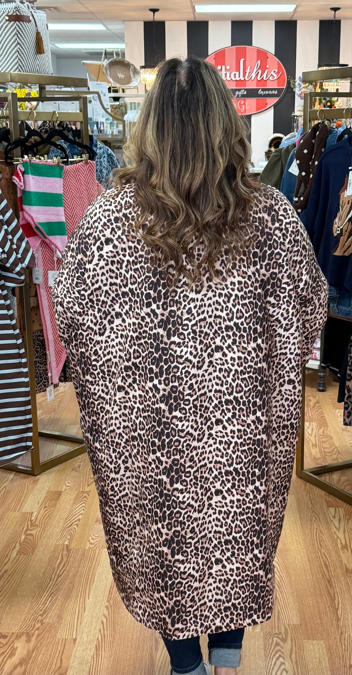 Animal Printed Maxi Puffy Jacket