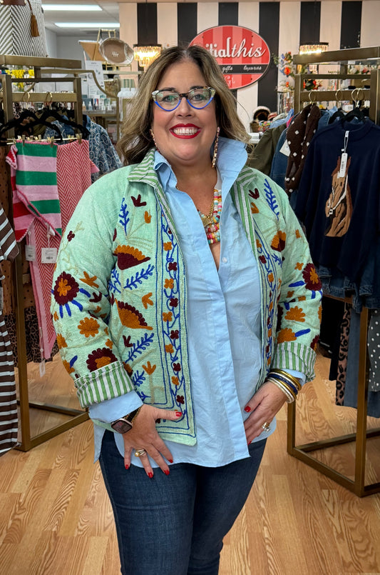 Green Suzani Jacket