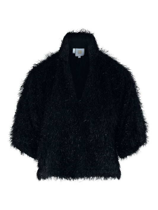 Black Feather Fringe Estelle Top