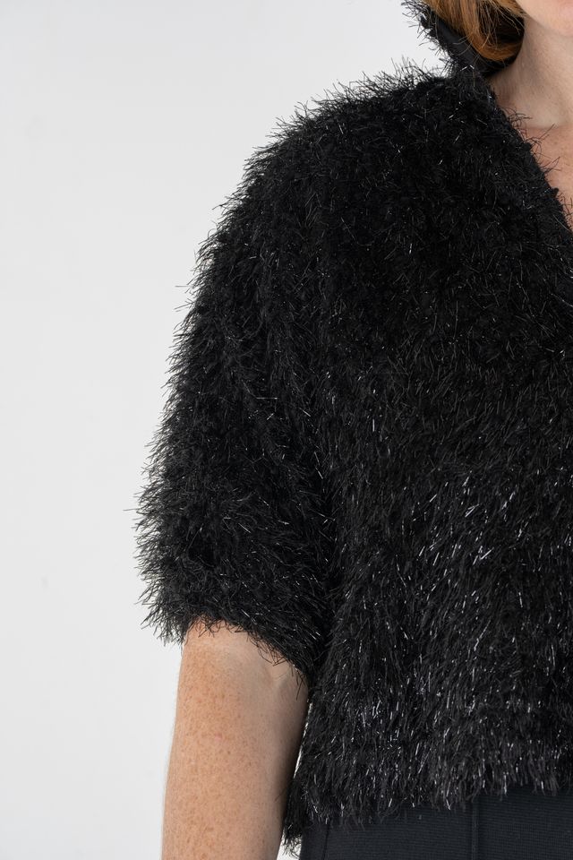 Black Feather Fringe Estelle Top