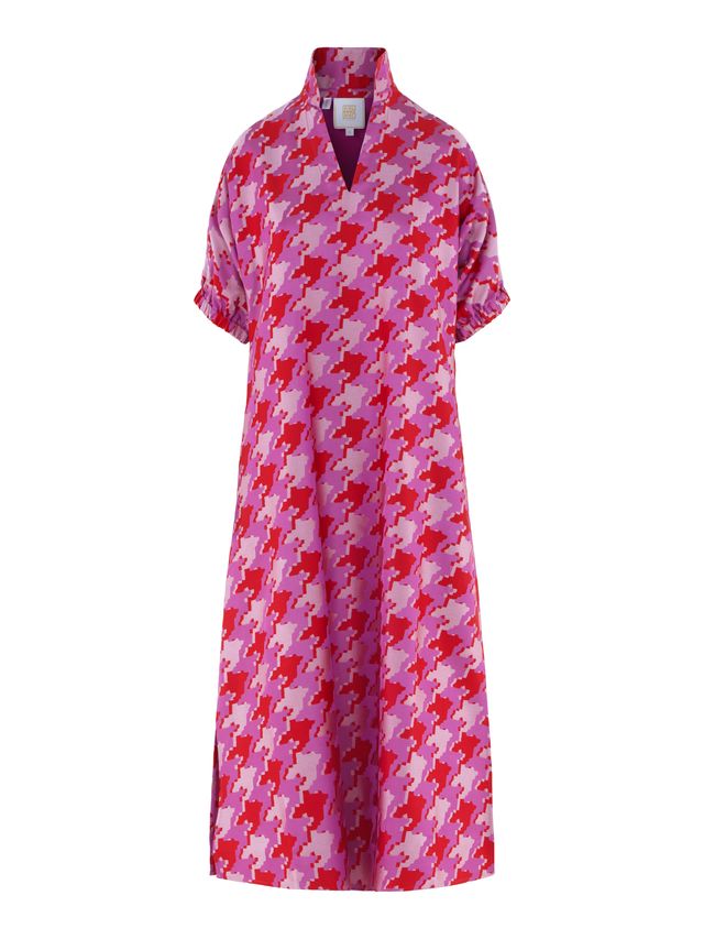 Houndstooth Jacquard Poppy Maxi