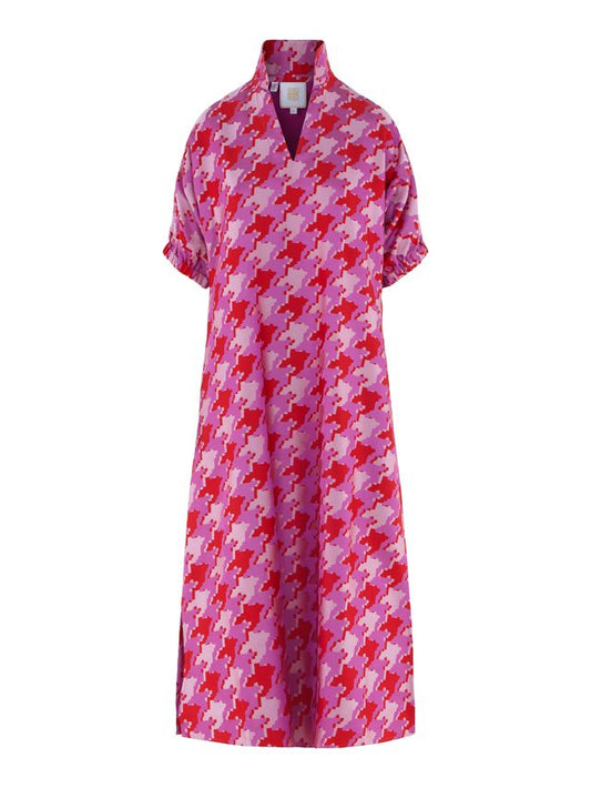 Houndstooth Jacquard Poppy Maxi