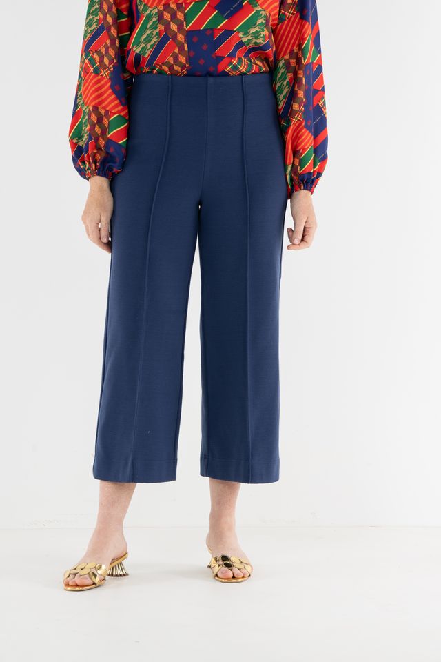 Twilight Blue Stretch Knit Cropped Piper