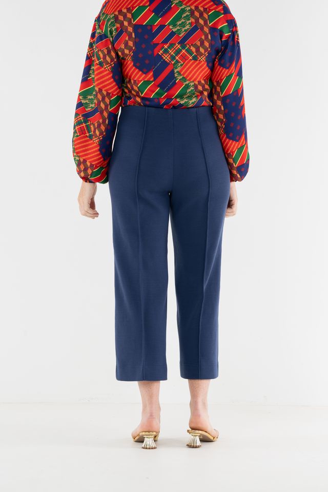 Twilight Blue Stretch Knit Cropped Piper