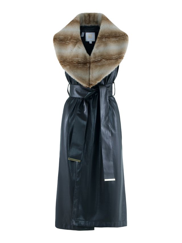 Black Tie Faux Leather Vera Vest