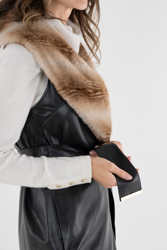 Black Tie Faux Leather Vera Vest