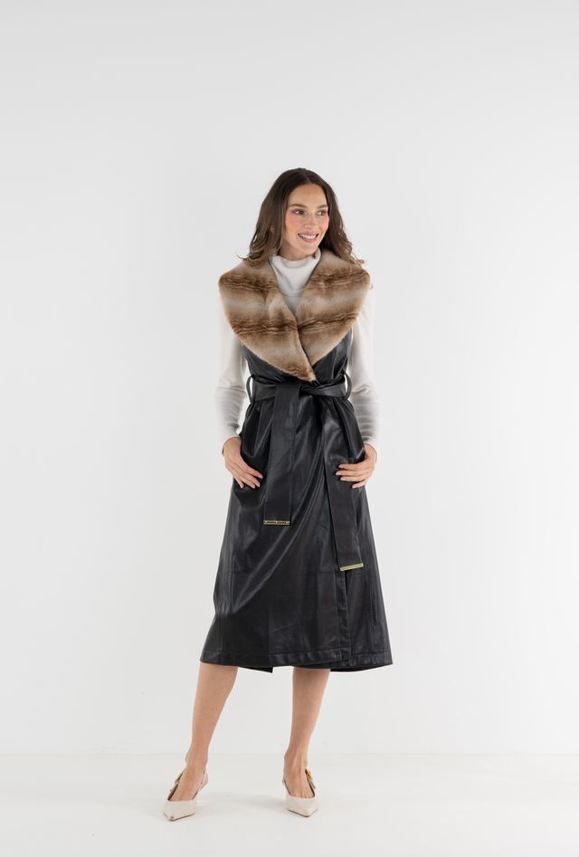 Black Tie Faux Leather Vera Vest