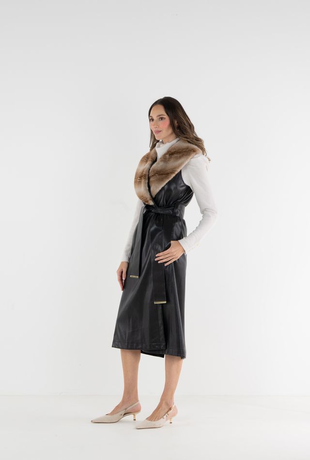 Black Tie Faux Leather Vera Vest