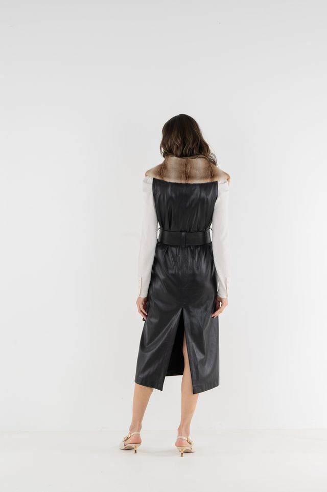 Black Tie Faux Leather Vera Vest